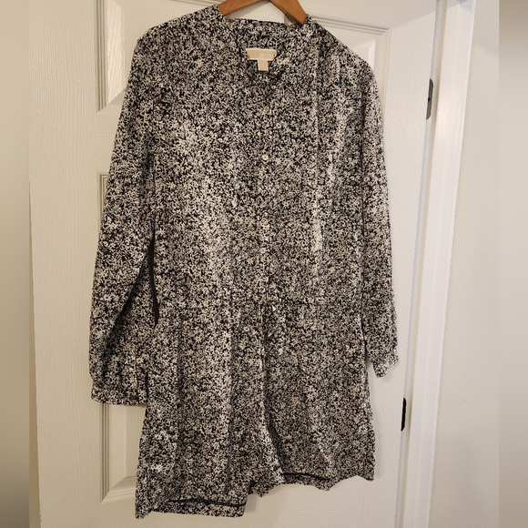 Michael Kors Long Sleeve Button Down Shorts Romper Size XL - Picture 1 of 11